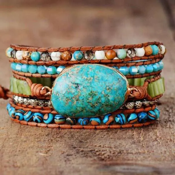 Pulsera hippie de la fácil plenitud en tu vida con piedras de jaspe