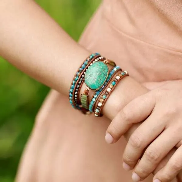 Pulsera hippie de la fácil plenitud en tu vida con piedras de jaspe