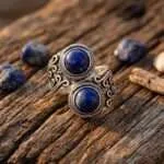 Anillo vintage ajustable del poder de la naturaleza con piedras naturales