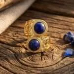 Anillo vintage ajustable del poder de la naturaleza con piedras naturales