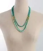Collar de estilo boho de 3 vueltas con piedras de jaspe y amazonita