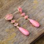 Pendientes boho de la armonización de pensamientos con jade rosa