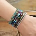 Pulsera bohemia para deshacer bloqueos de energía con ágata y jaspe