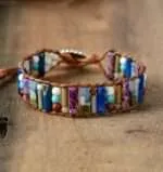 Pulsera bohemia para deshacer bloqueos de energía con ágata y jaspe