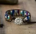 Pulsera bohemia para deshacer bloqueos de energía con ágata y jaspe
