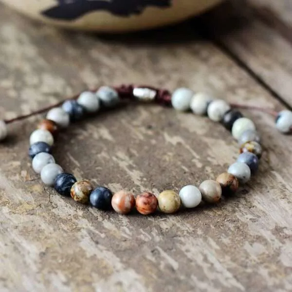 Pulsera boho unisex para energizar el cuerpo con diferentes tipos de jaspe