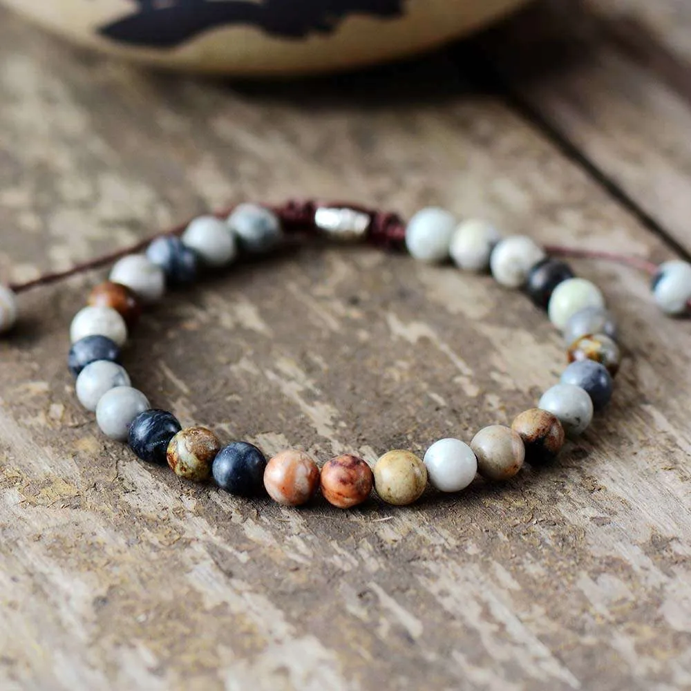 Pulsera boho unisex para energizar el cuerpo con diferentes tipos de jaspe Pulsera boho unisex para energizar el cuerpo con diferentes tipos de jaspe