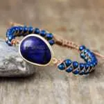 Pulsera del entusiasmo y las nuevas ideas con labradorita, ónix, amatista o lapislázuli