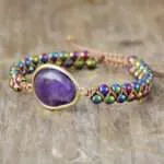 Pulsera del entusiasmo y las nuevas ideas con labradorita, ónix, amatista o lapislázuli