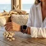 Correa Apple Watch boho con piedras de amatista y jaspe (5 vueltas)