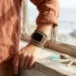 Correa Apple Watch elegante con piedras de Picture Jaspe (5 vueltas)