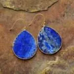 Pendientes elegantes con lapislázuli, ojo de tigre o turquesa africana