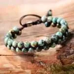 Pulsera bohemia ajustable para hombre con varias piedras naturales