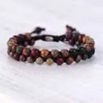 Pulseras bohemias ajustables unisex con varias piedras naturales