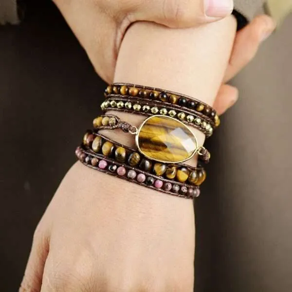 Pulsera de la canalización de las energías positivas con ojo de tigre