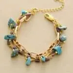 Pulsera del verdadero amor con ópalo y aventurina o turquesa y jaspe