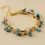Pulsera del verdadero amor con ópalo y aventurina o turquesa y jaspe
