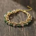 Pulsera del verdadero amor con ópalo y aventurina o turquesa y jaspe