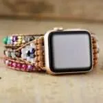 Correa Apple Watch arabesca con lapislázuli y ágata (3 vueltas)