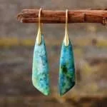 Pendientes bohemios de la fuerza y la vitalidad con piedras de jaspe