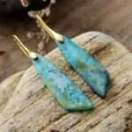 Pendientes bohemios de la fuerza y la vitalidad con piedras de jaspe
