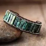 Pulsera boho del chakra garganta vishuddha con turquesa africana