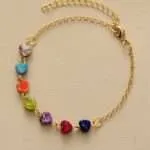 Pulsera boho de los siete planos para ser feliz con piedras de jaspe