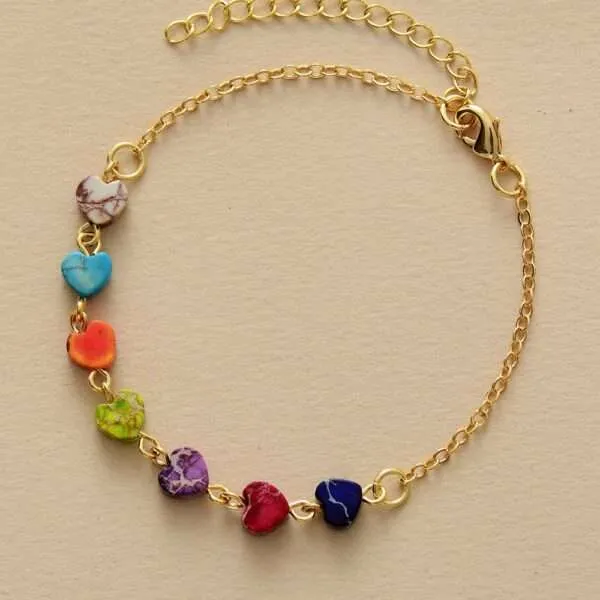 Pulsera boho de los siete planos para ser feliz con piedras de jaspe