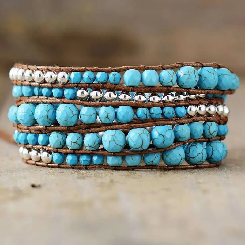 Pulsera del equilibrio de la comunicación y expresión con turquesa Pulsera del equilibrio de la comunicación y expresión con turquesa