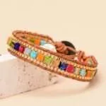 Pulsera retro de la sanación de los 7 chakras con piedras de jaspe