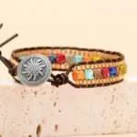 Pulsera retro de la sanación de los 7 chakras con piedras de jaspe