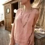 Collar Japa Mala 108 cuentas con amazonita, rodonita y dije flor de loto
