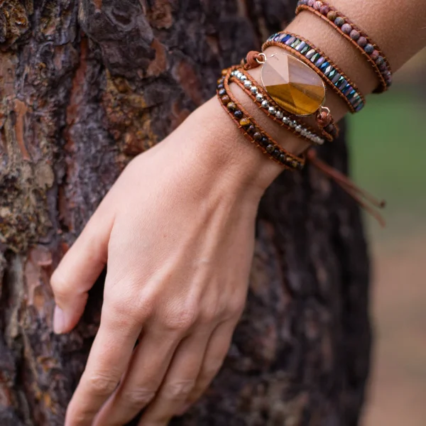 Pulsera bonita de la apertura de la mente con piedra de ojo de tigre y jaspe