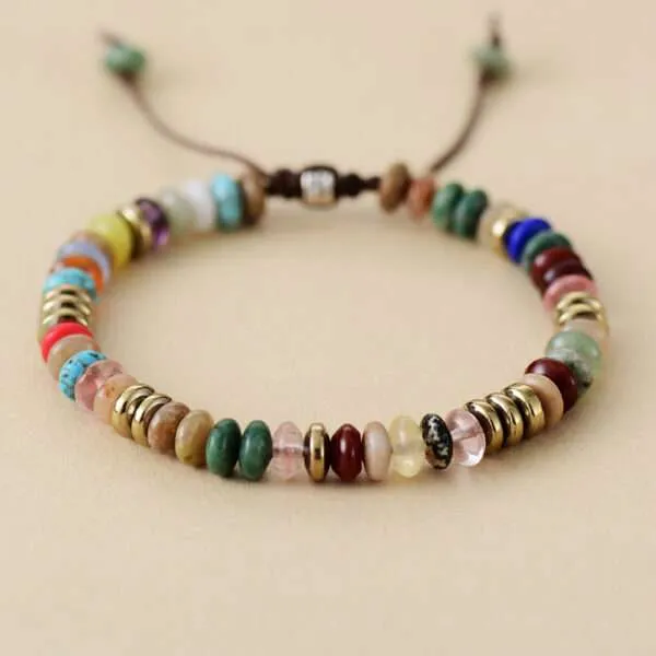 Pulsera de la confraternidad con piedras de amazonita, cuarzo o jaspe