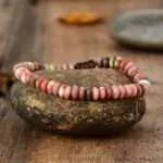 Pulsera de la confraternidad con piedras de amazonita, cuarzo o jaspe