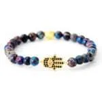 Conjunto de pulseras con piedras medicinales de la protección con Hamsa