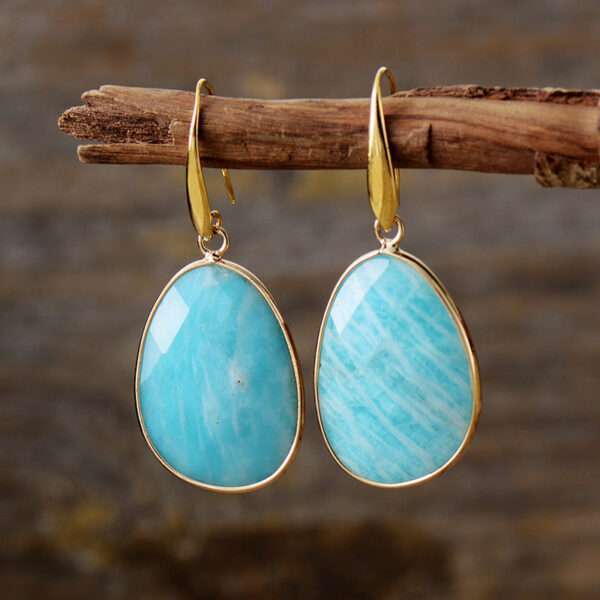 Pendientes boho de las vivencias positivas con amazonita o amatista
