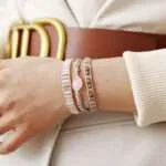 Pulsera boho de la liberación de las penas con amatista o cuarzo rosa