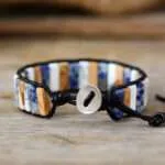 Pulsera bohemia de la mente clara con lapislázuli o sodalita y jaspe
