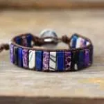 Pulsera bohemia de la mente clara con lapislázuli o sodalita y jaspe