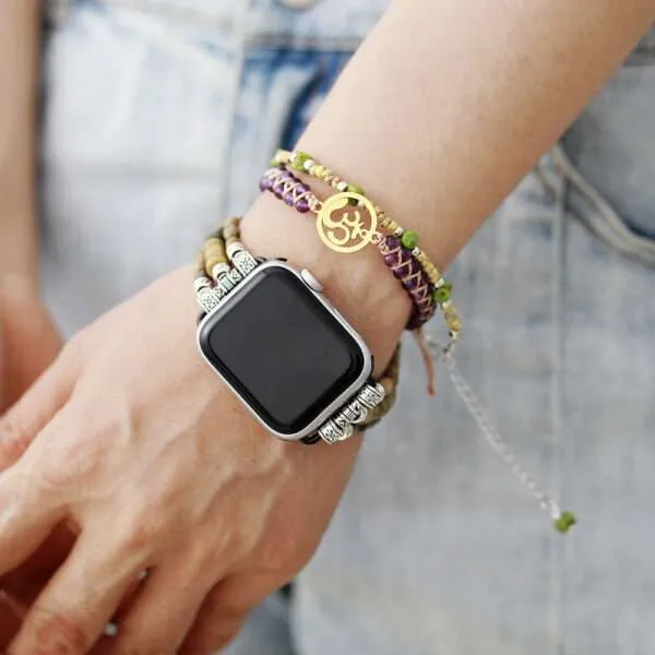 Pulsera símbolo OM de la unidad con lo supremo con amatista