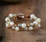Pulsera playera de la homeostasis con perlas de agua dulce