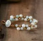 Pulsera playera de la homeostasis con perlas de agua dulce