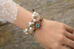 Pulsera playera de la homeostasis con perlas de agua dulce