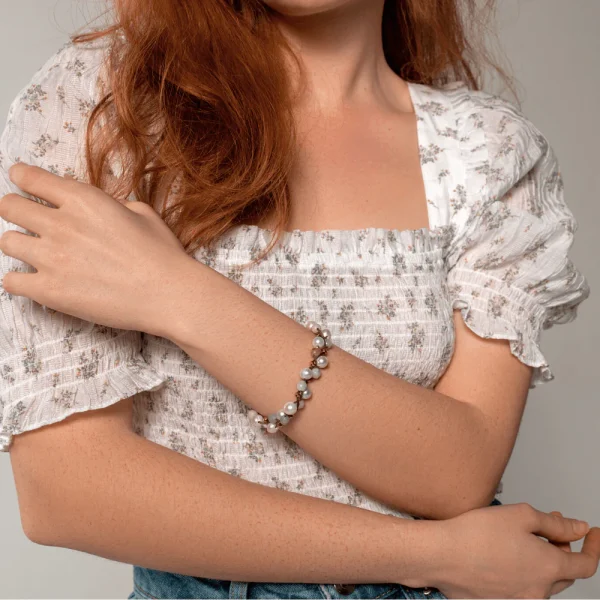 Pulsera playera de la homeostasis con perlas de agua dulce