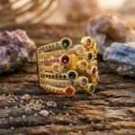 Anillo original de las estrellas fugaces y los sueños cumplidos con circonita