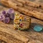 Anillo original de las estrellas fugaces y los sueños cumplidos con circonita