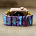 Correa Apple Watch elástica bohemia con piedras de jaspe de colores