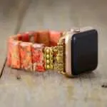Correa Apple Watch elástica bohemia con piedras de jaspe de colores