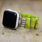 Correa Apple Watch elástica bohemia con piedras de jaspe de colores